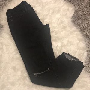 Free People black distressed jeans